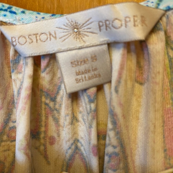 Boston Proper summer hues paisley Boho peasant top - Picture 2 of 7